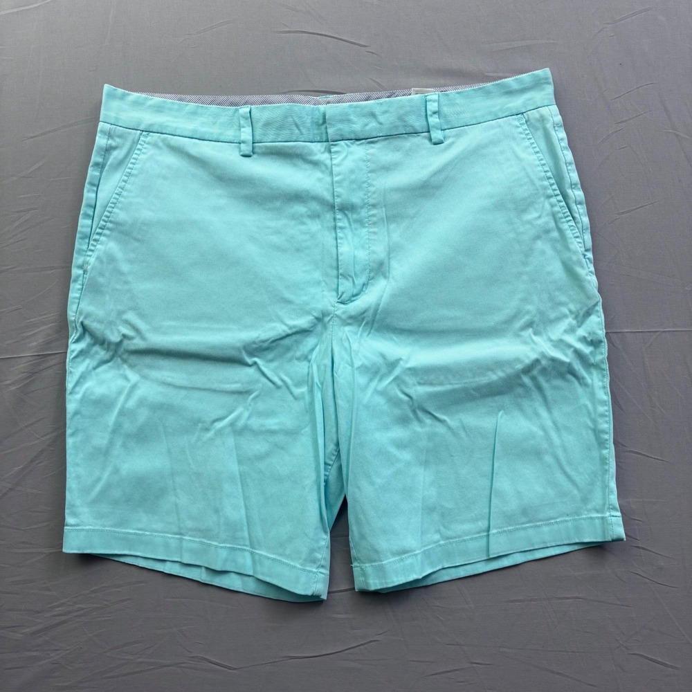 Vineyard Vines Mens 38 Breaker Shorts Turquoise Blue Stretch Chino Golf 9 Inseam